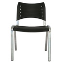 SILLA INTERLOCUTORA ESTRUCTURA CROMO PLASTICO NEGRO SMART