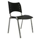 SILLA INTERLOCUTORA ESTRUCTURA CROMO PLASTICO NEGRO SMART