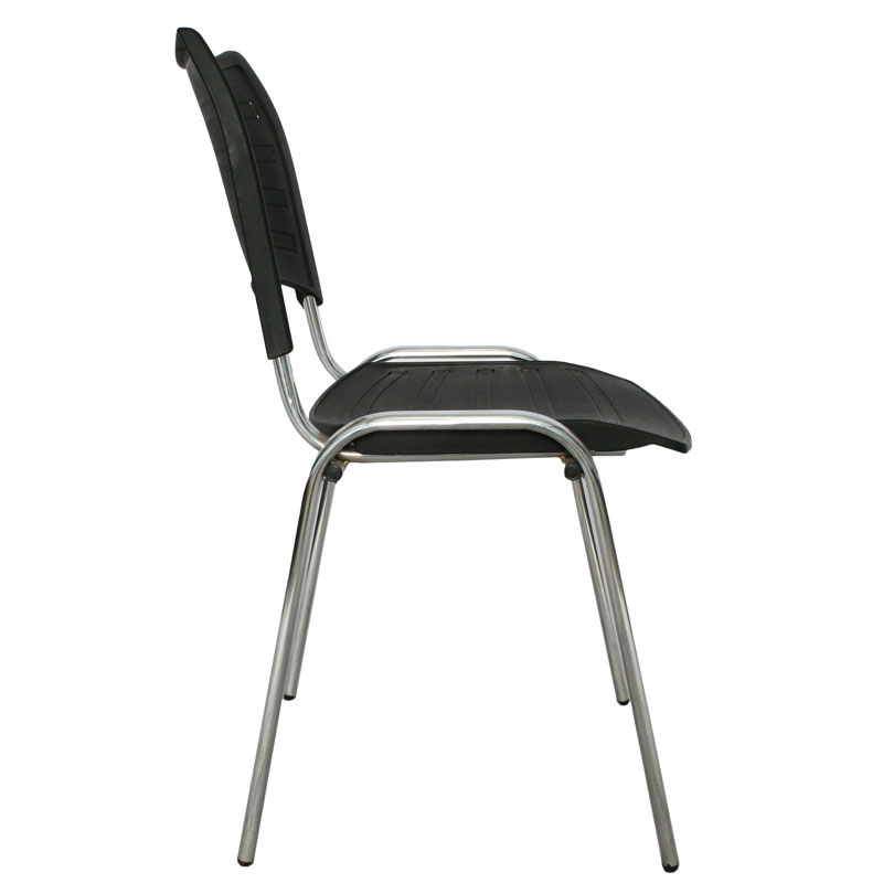 SILLA INTERLOCUTORA ESTRUCTURA CROMO PLASTICO NEGRO SMART