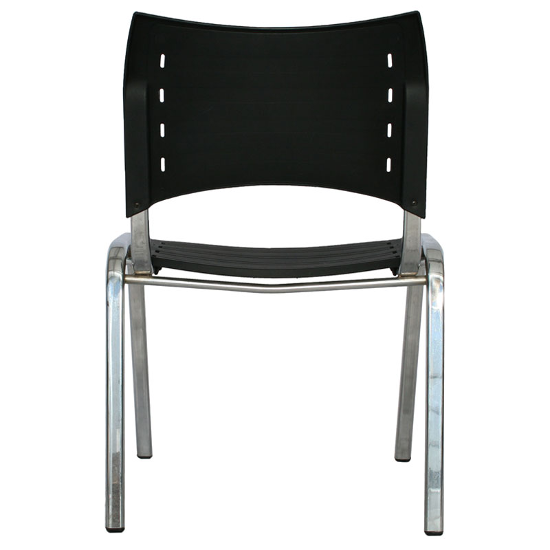 SILLA INTERLOCUTORA ESTRUCTURA CROMO PLASTICO NEGRO SMART