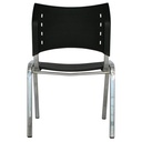 SILLA INTERLOCUTORA ESTRUCTURA CROMO PLASTICO NEGRO SMART