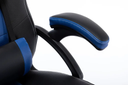 SILLA SENCILLA GAMER ERGONÓMICA AZUL CÓMODA EN CUERO SINTÉTICO Y BRAZOS FIJOS