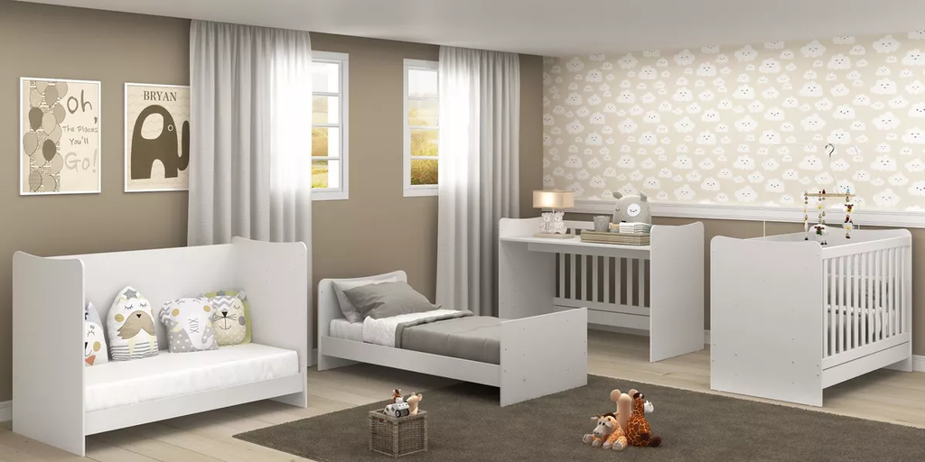 CUNA ARCÁNGEL COLCHON 4 EN 1 MINI CAMA SOFÁ ESCRITORIO BLANCO