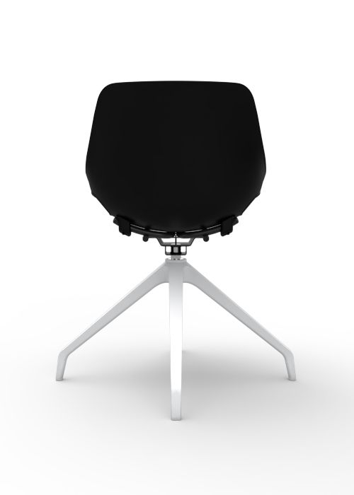 SILLA DE RESTAURANTE NEGRA BASE SWISS ASIENTO TAPIZADO