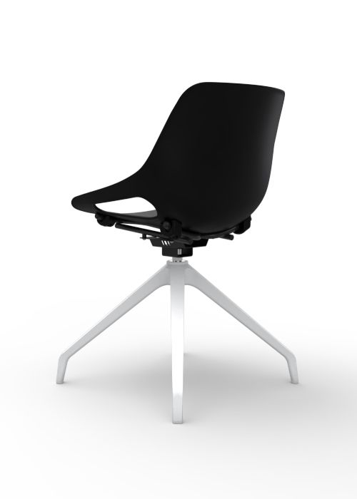 SILLA DE RESTAURANTE NEGRA BASE SWISS ASIENTO TAPIZADO