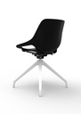 SILLA DE RESTAURANTE NEGRA BASE SWISS ASIENTO TAPIZADO