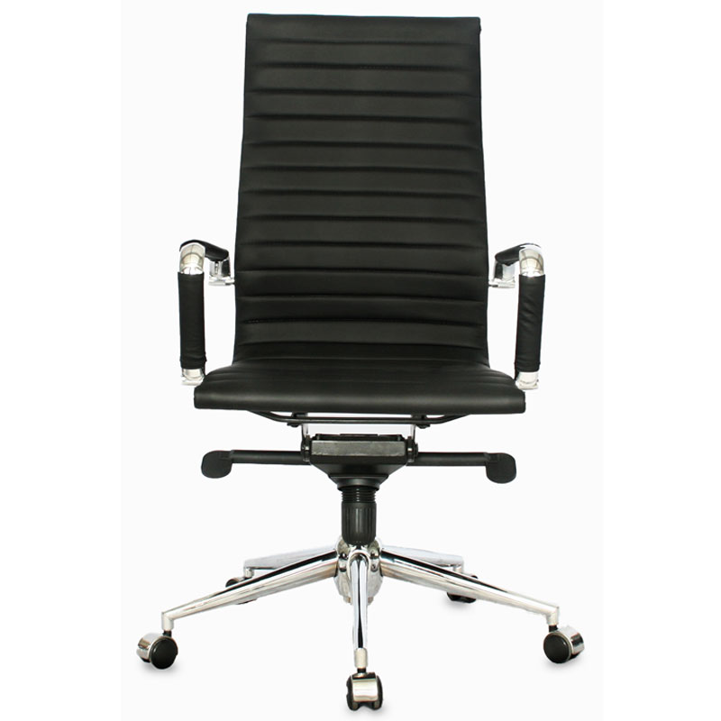 SILLA GERENCIAL CROMO CUERO SINTETICO NEGRO MECANISMO SINCRO