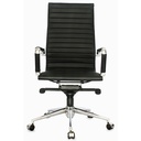 SILLA GERENCIAL CROMO CUERO SINTETICO NEGRO MECANISMO SINCRO