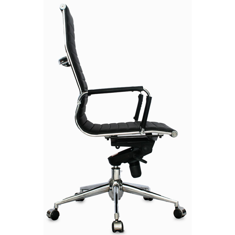 SILLA GERENCIAL CROMO CUERO SINTETICO NEGRO MECANISMO SINCRO