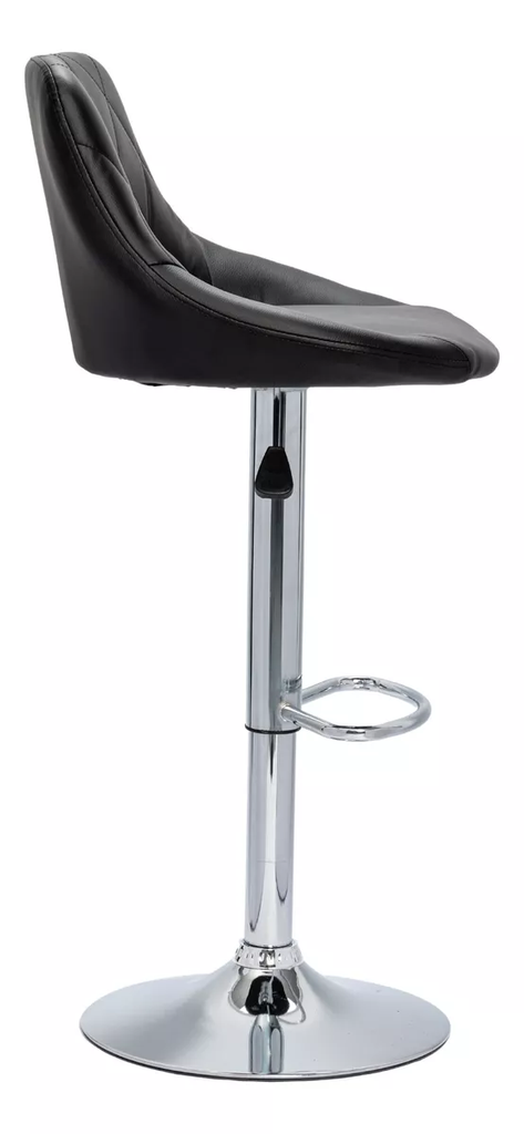 SILLA BAR ALCOLCHONADA CUERINA NEGRO AJUSTE DE ALTURA COLOR NEGRO CROMO AURORA