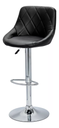 SILLA BAR ALCOLCHONADA CUERINA NEGRO AJUSTE DE ALTURA COLOR NEGRO CROMO AURORA