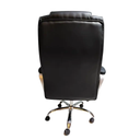 SILLA GERENCIAL CUERINA PETRONA BRAZOS FIJOS BASE CROMO NEGRA ERGONOMICA
