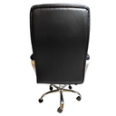 SILLA GERENCIAL ERGONOMICA DE CUERINA NEGRA ERGONOMICA BRAZOS FIJOS BASE METALICA