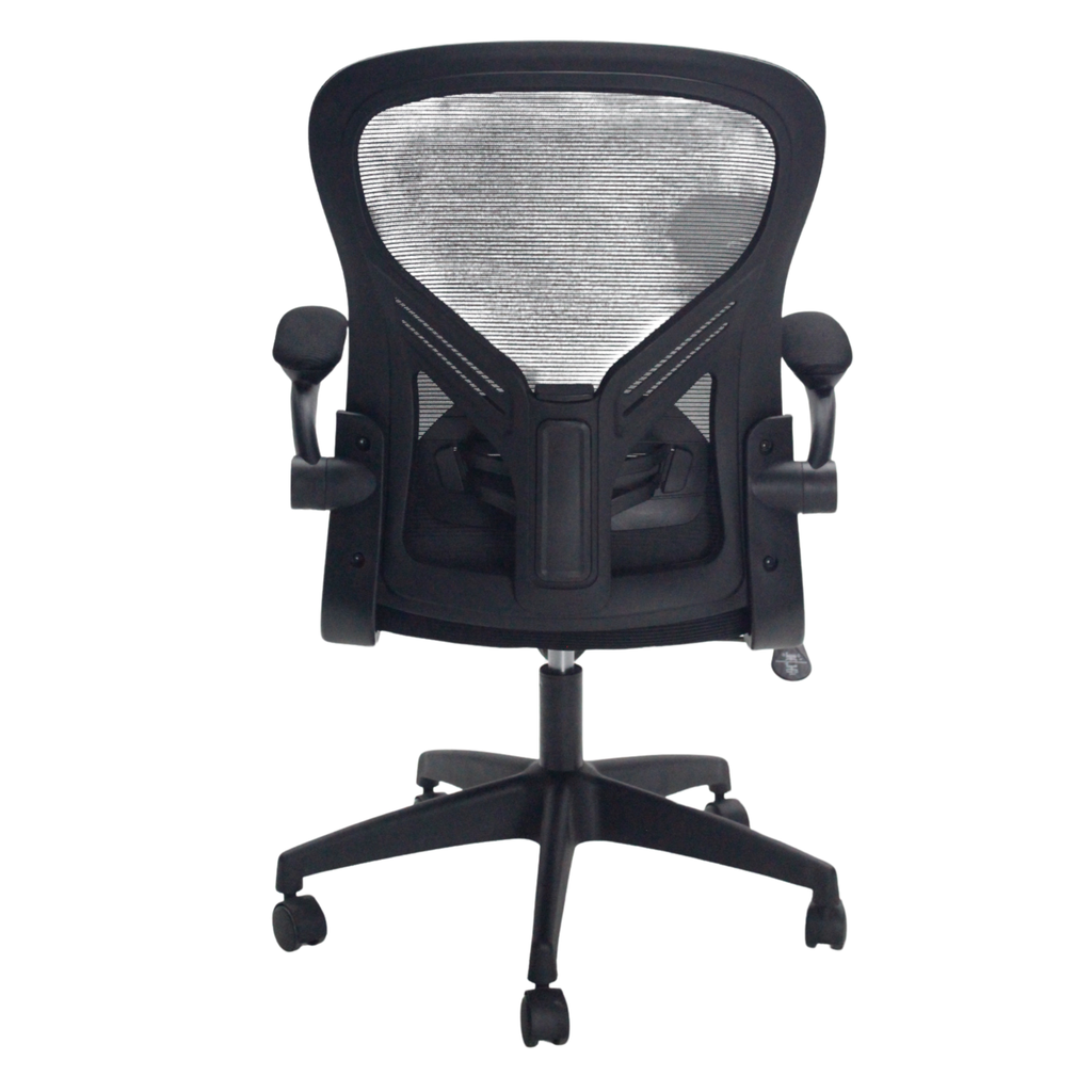 SILLA EJECUTIVA MALLA BRAZOS ABATIBLES NEGRA VALENCIA ERGONOMICA SOPORTE LUMBAR