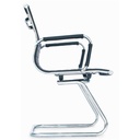 INTERLOCUTORA RECPECION SILLA BRUSELAS CROMO CUERO SINTETICO ELEGANTE NEGRA