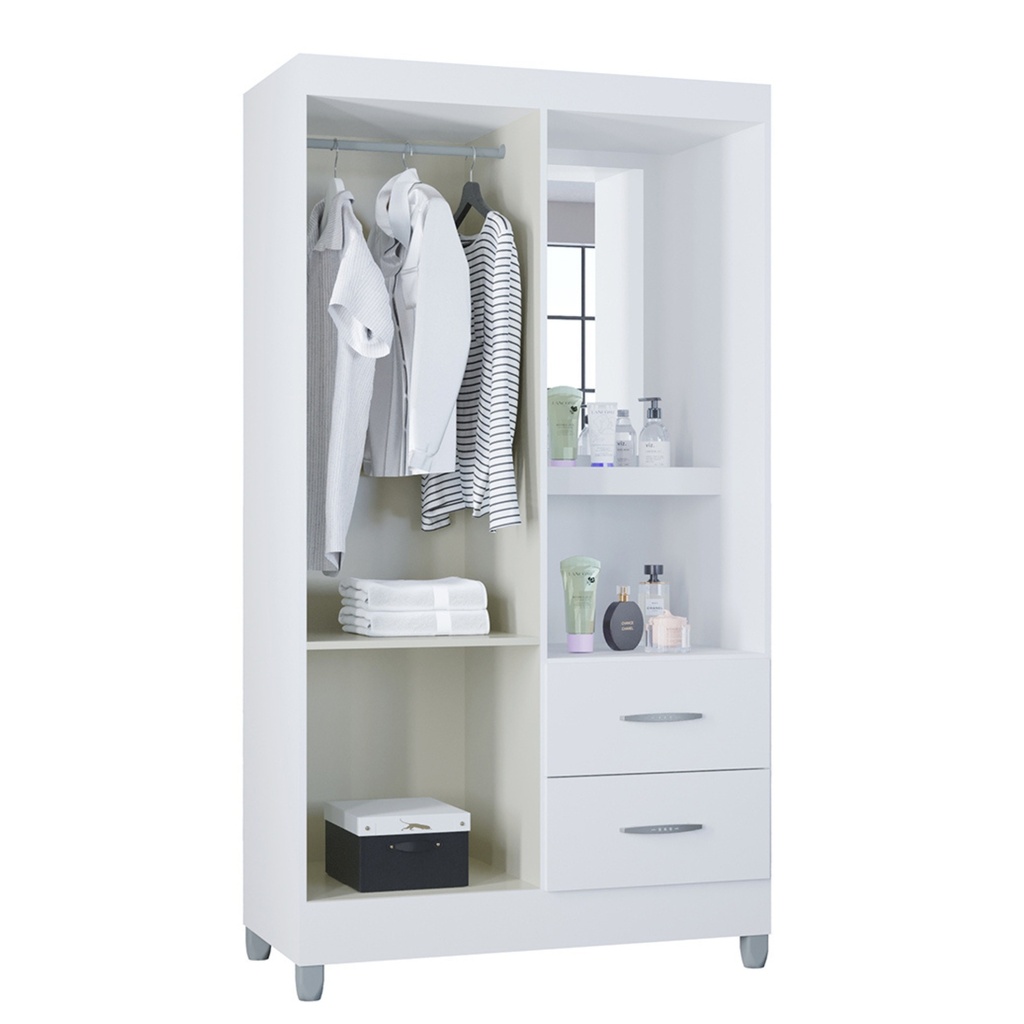 ARMARIO CLOSET 2 PUERTAS BLANCO CORDOBA 164CM X 181 CM MDP