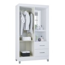 ARMARIO CLOSET 2 PUERTAS BLANCO CORDOBA 164CM X 181 CM MDP