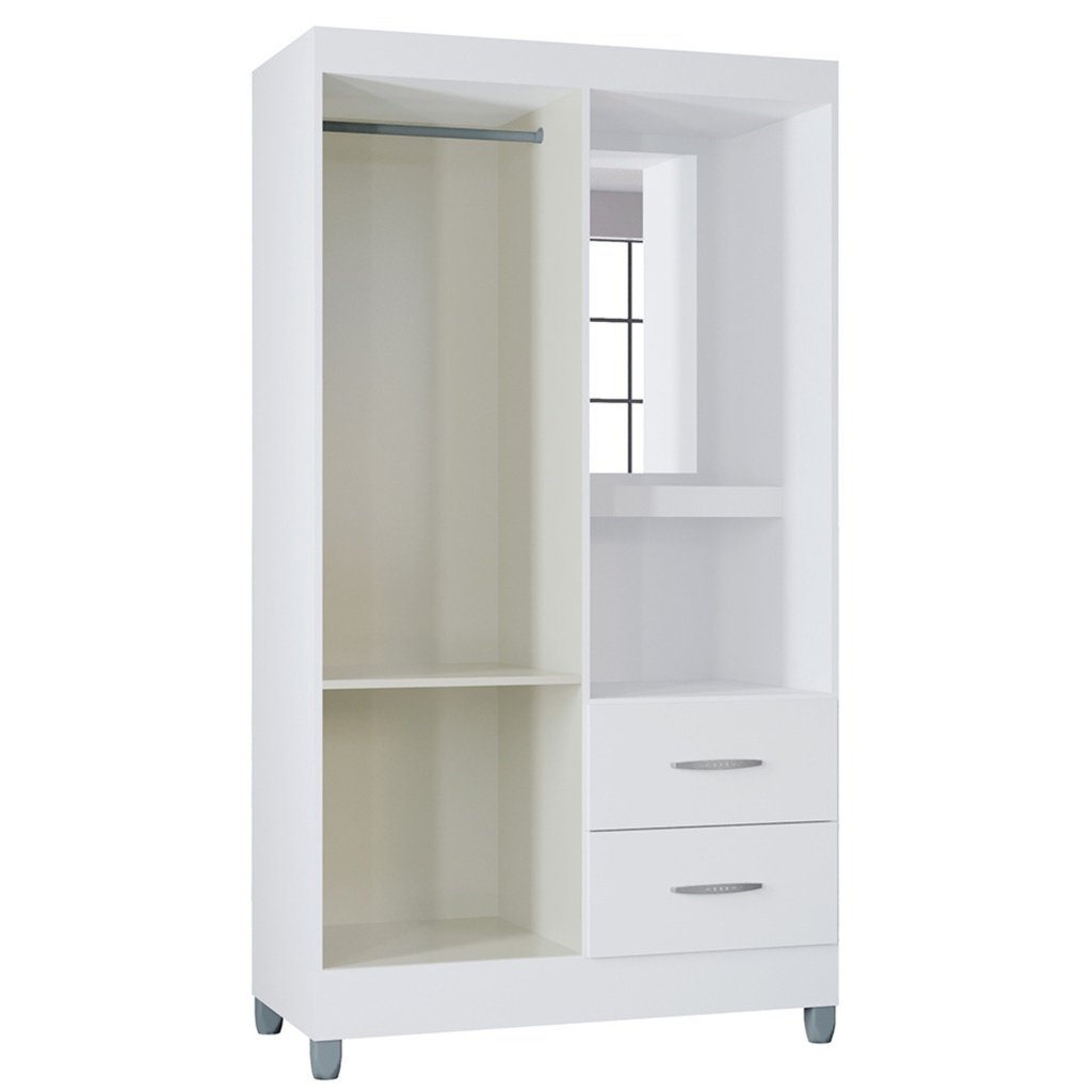 ARMARIO CLOSET 2 PUERTAS BLANCO CORDOBA 164CM X 181 CM MDP