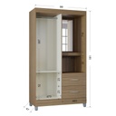CLOSET ARMARIO 2 PUERTAS CORDOBA CASTAÑO CAFE MDP 180CM X 99CM