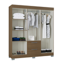 ARMARIO CLOSET 6 PUERTAS TOQUIO CASTAÑO 164CM X 188CM 2 CAJONES