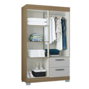 ARMARIO CLOSET 4 PUERTAS TOQUIO CASTAÑO 2 CAJONES 188CM X 110CM