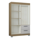 ARMARIO CLOSET 4 PUERTAS TOQUIO CASTAÑO 2 CAJONES 188CM X 110CM