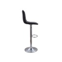 SILLA BAR ALTA BASE NEGRA METALICA REGULABLE CUERINA NEGRA TIPO L ASIENTO CON COSTURAS HORIZONTALES