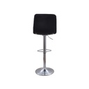 SILLA BAR ALTA BASE NEGRA METALICA REGULABLE CUERINA NEGRA TIPO L ASIENTO CON COSTURAS HORIZONTALES