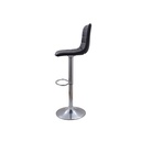 SILLA BAR ALTA BASE NEGRA METALICA REGULABLE CUERINA NEGRA TIPO L ASIENTO CON COSTURAS HORIZONTALES