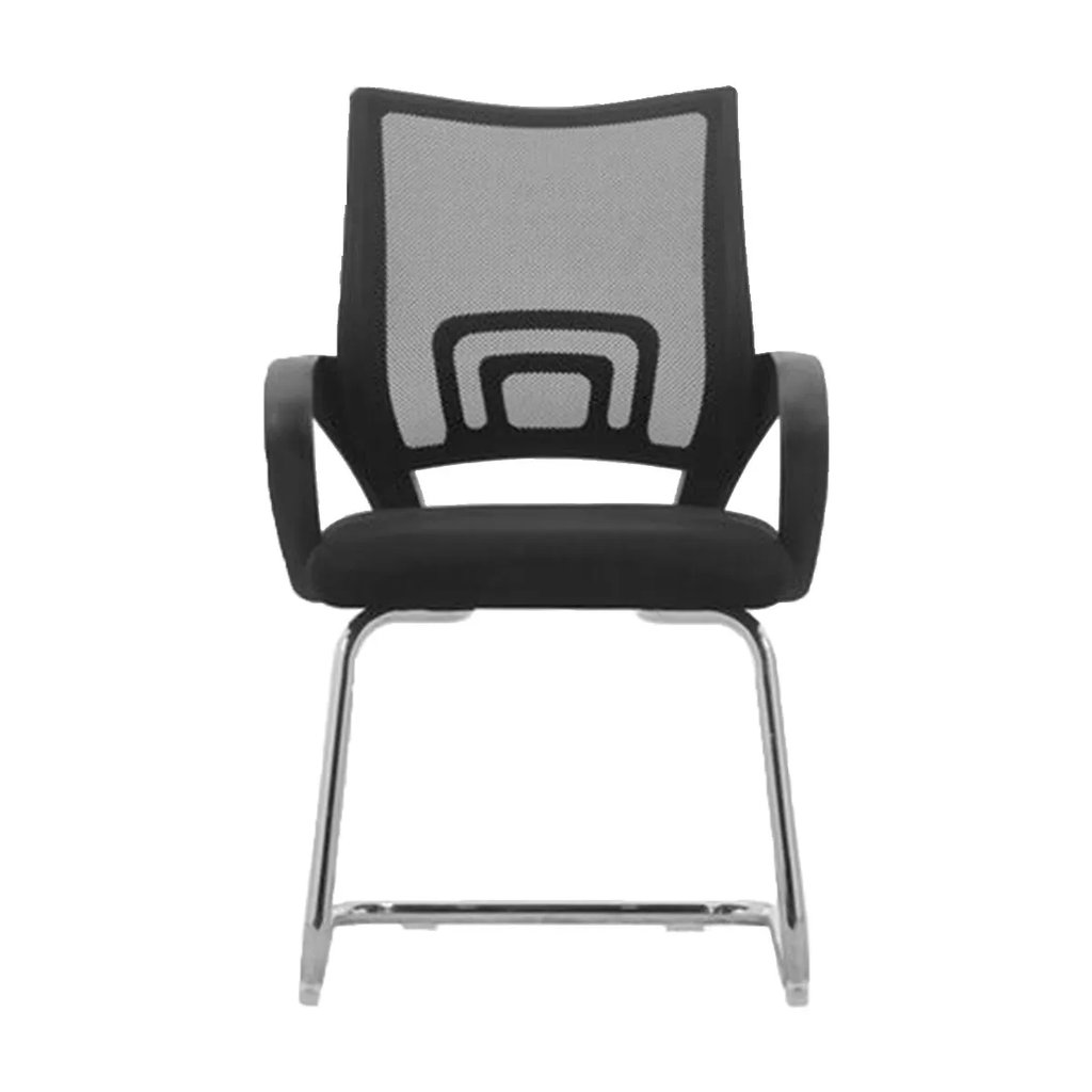 SILLA INTERLOCUTORA ATLANTIS MALLA BASE CROMO BRAZO FIJO