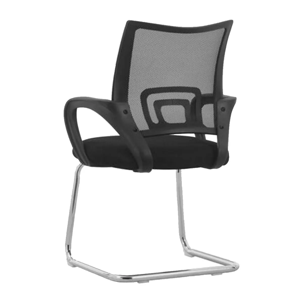 SILLA INTERLOCUTORA ATLANTIS MALLA BASE CROMO BRAZO FIJO