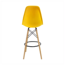 SILLA BAR EAMES PATAS DE MADERA DORADO CON DESCANSAPIES POLIPROPILENO