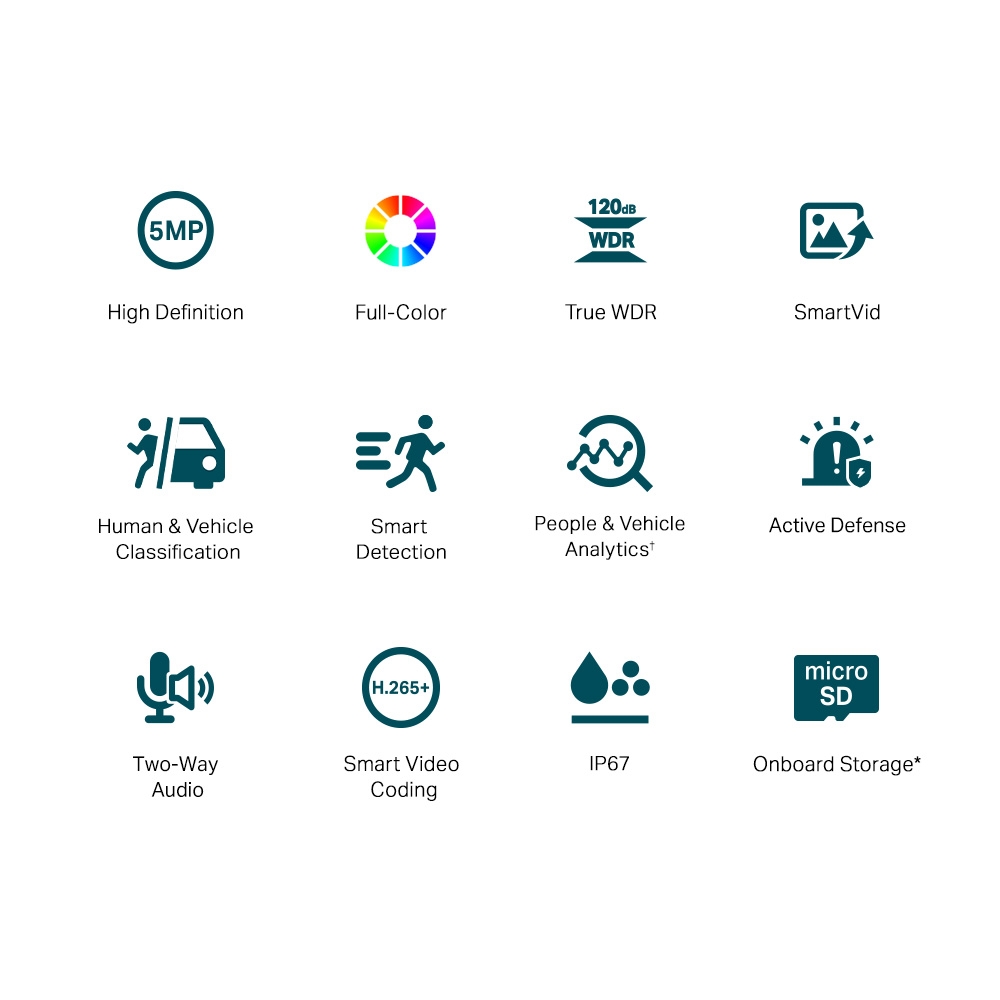 CAMARA DE SEGURIDAD BALA IP TPLINK 5MP FULL COLOR  IP67 DISUASIVA POE MICROSD