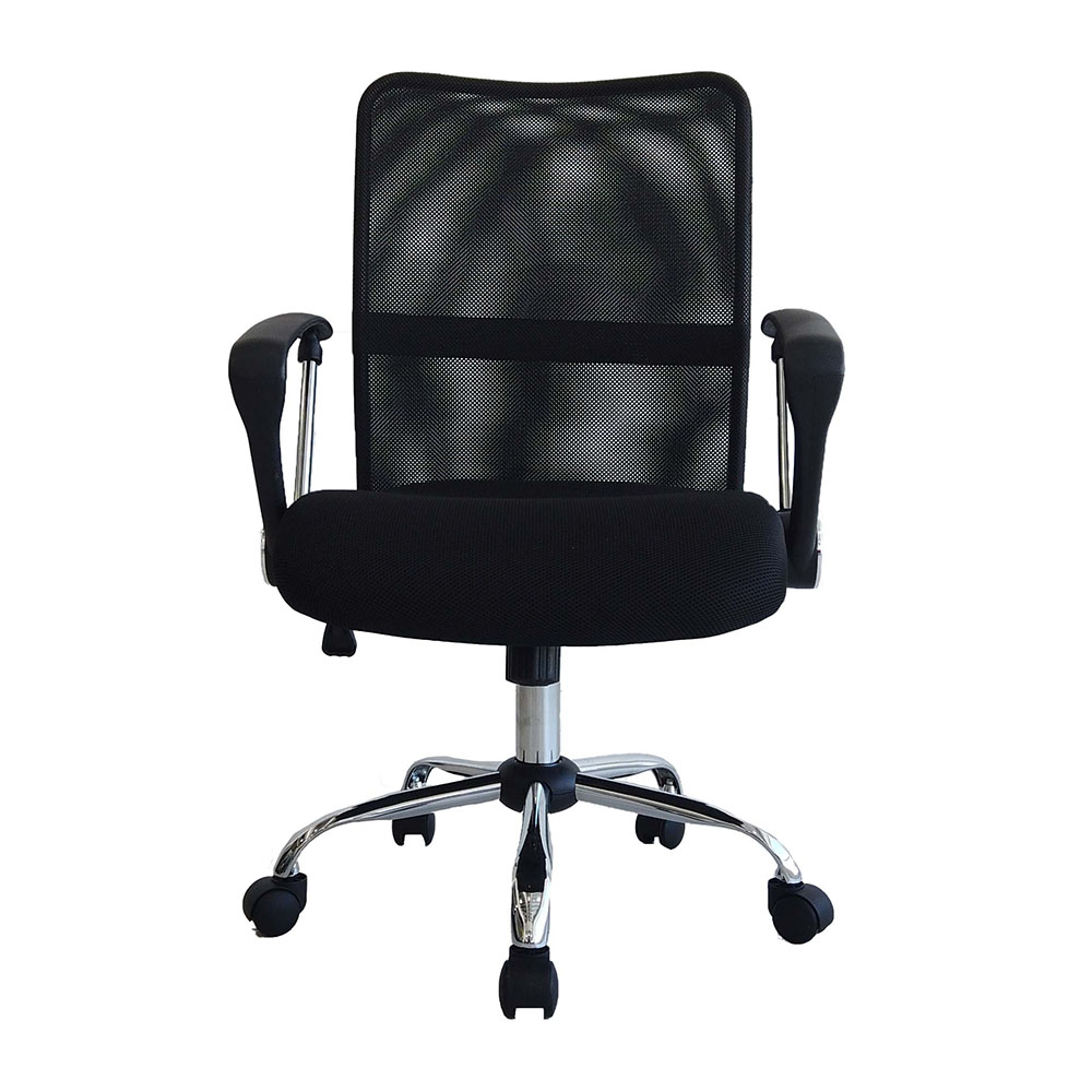 SILLA EJECUTIVA OFICINA BASE CROMADA CON BRAZOS DUBAI