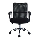 SILLA EJECUTIVA OFICINA BASE CROMADA CON BRAZOS DUBAI