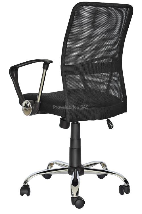 SILLA EJECUTIVA OFICINA BASE CROMADA CON BRAZOS DUBAI