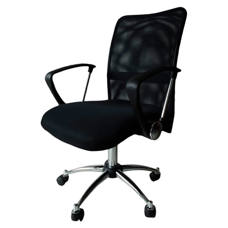 SILLA EJECUTIVA OFICINA BASE CROMADA CON BRAZOS DUBAI