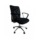SILLA EJECUTIVA OFICINA BASE CROMADA CON BRAZOS DUBAI