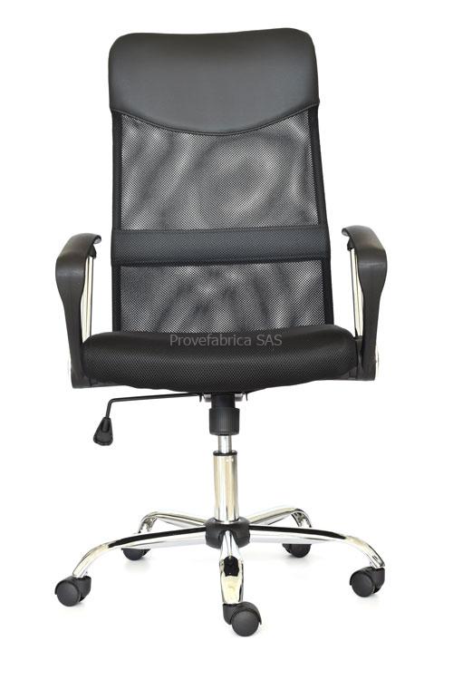 SILLA EJECUTIVA ERGONÓMICA Y GIRATORIA MALLA NEGRA OFICINA SEUL