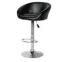 SILLA BAR BUTACO GIRATORIO / NEGRO INDIANA CUERO CON BASE CROMO