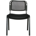 SILLA INTERLOCUTORA ISOCELES MALLA ECO / ESTRUCTURA NEGRA / TAPIZADO NEGRO