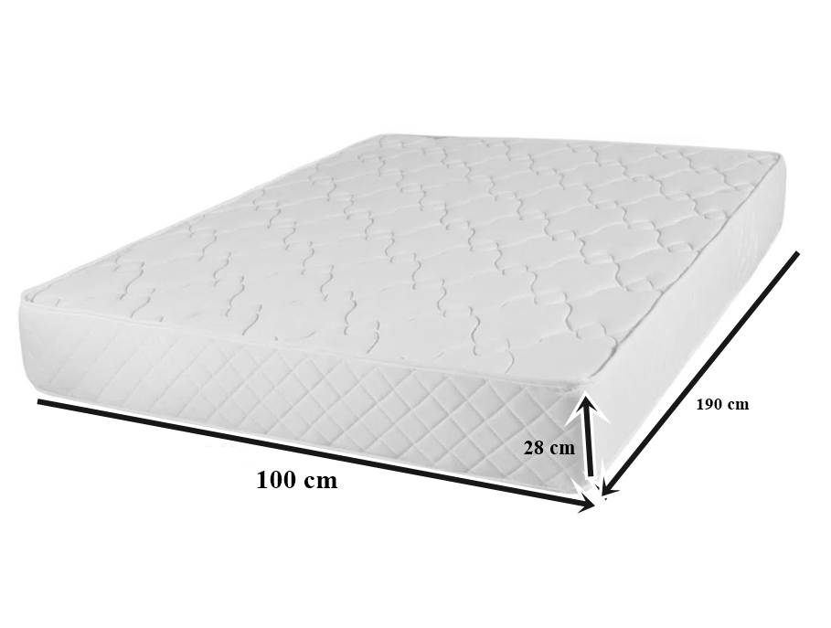 COLCHON DE RESORTES DE 100 X 190 ALCOLCHONADO 23 CM DE GROSOR