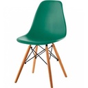SILLA EAMES TRADICINAL CON PATAS DE MADERA - AGUA MARINA