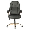 SILLA BELGICA ALTA / BASE NYLON / ESPALDA Y ASIENTO EN CUERO SINTETICO NEGRO