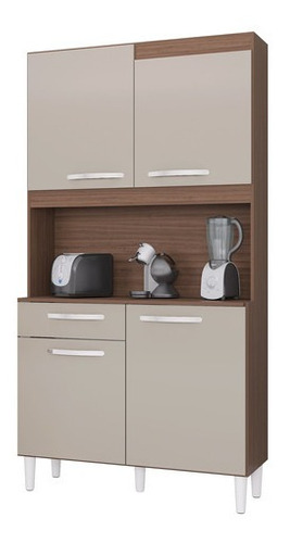 ALACENA CARINE 172X90X35 MDP CAPUCHINO 4 PUERTAS 1 CAJON