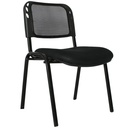 SILLA INTERLOCUTORA ISOCELES METALICA NEGRA MALLA