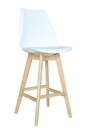 SILLA BAR EMA BLANCA ALCOLCHONABLE POLIPROPILENO PATAS MADERA