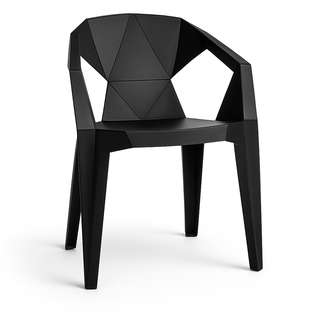 SILLA DE RESTAURANTE POLIPROPILENO MONOPIEZA NEGRO COMEDOR RIVER