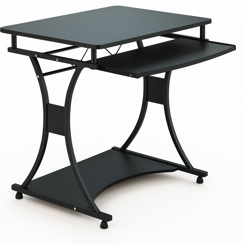 ESCRITORIO NEGRO MDF MOZART METALICO 75X80X60 COMPACTO