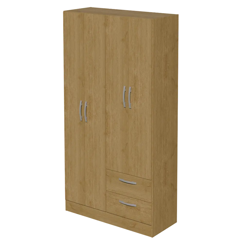 CLOSET DE 4 PUERTAS ROBLE CASTAÑO CAFE 90X 173CM 